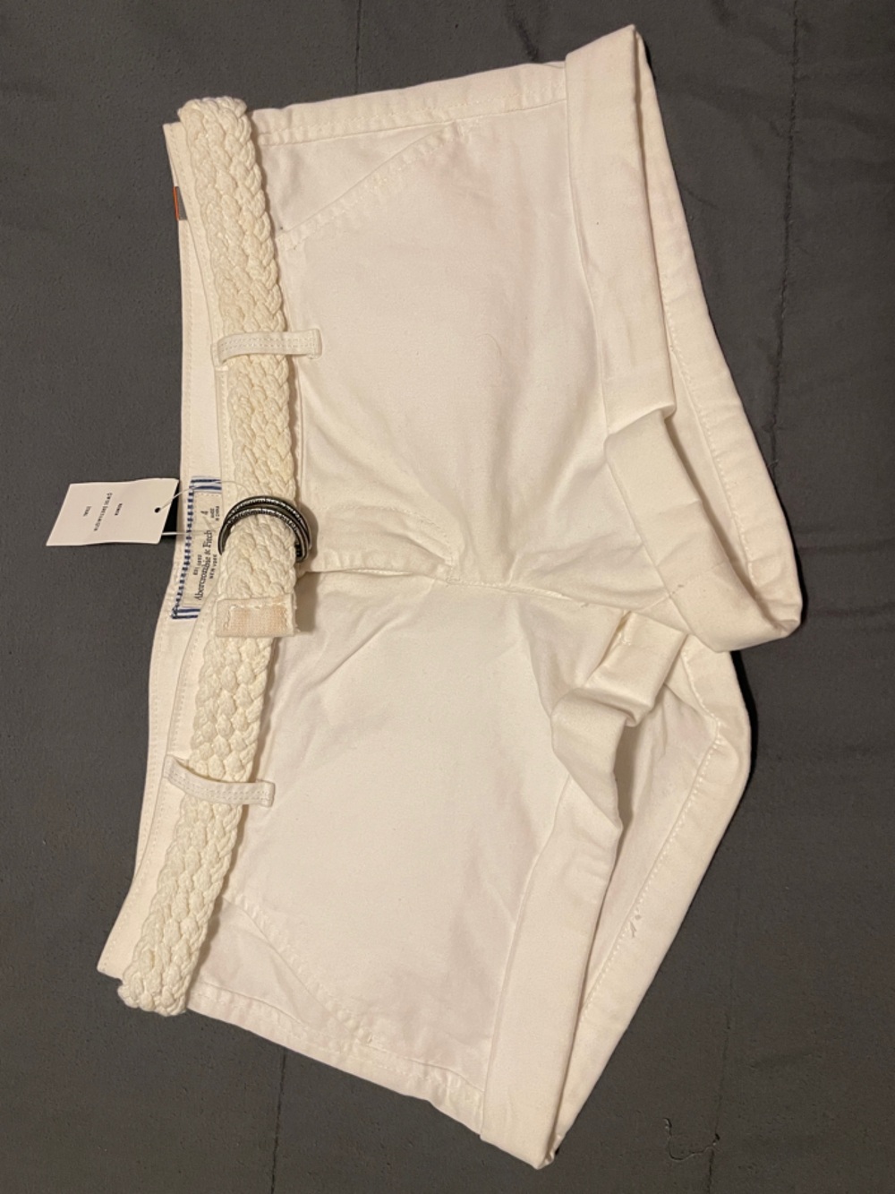 Abercrombie & Fitch White Braided Belt Shorts